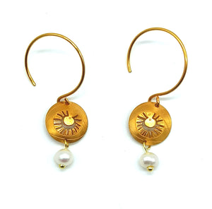 Hoop earrings bull eye / yellow gold